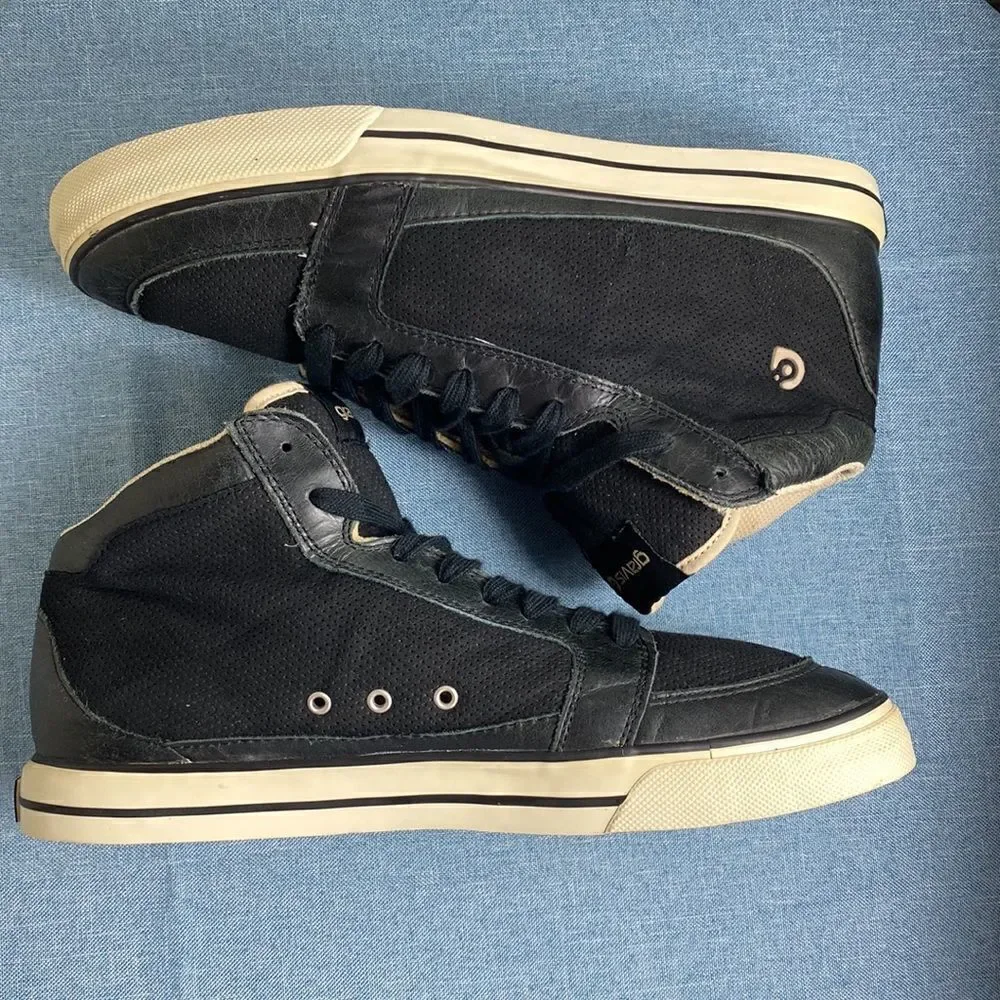 Gravis black men’s Lowdown Hi Cut hemp skate shoes size 11.5
